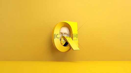 新的正常概念黄色背景与 3d 呈现的单词和蒙面字母 o