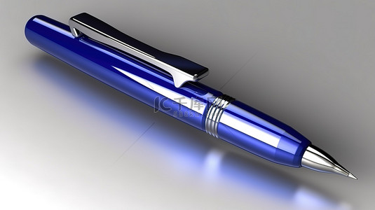 笔的背景图片_蓝色书写笔的渲染 3D 图像