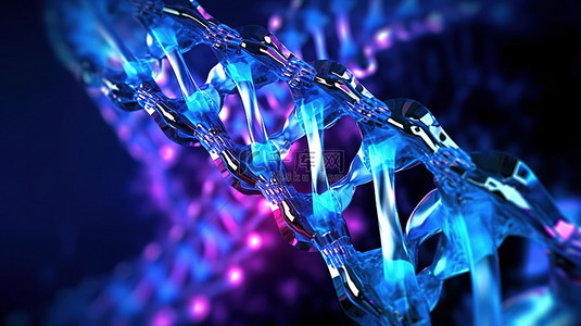 3d DNA 螺旋结构医学蓝色分子