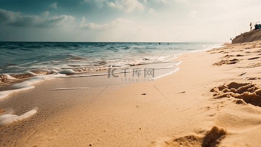 节气蓝色背景图片_旅游沙滩大海背景