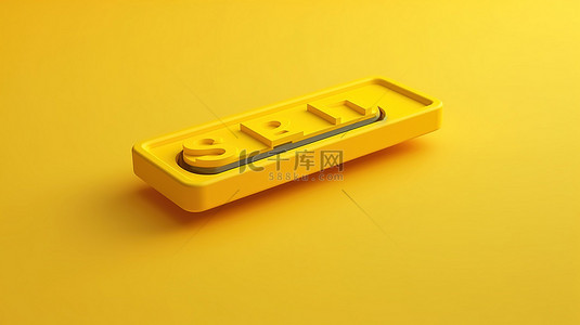 时尚的黄色搜索栏，极简主义设计 3d 呈现
