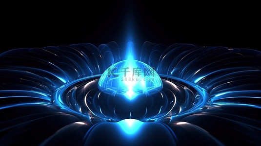 梦幻字背景图片_轻轻移动的蓝色辐射球体，梦幻般的 3D 抽象背景