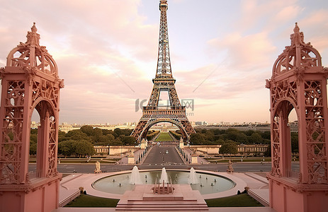 欧洲舞会背景图片_从埃菲尔铁塔的角度拍摄的照片