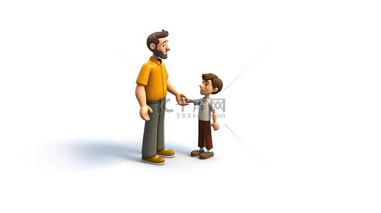抱孩子背景图片_父子相遇的 3D 插图