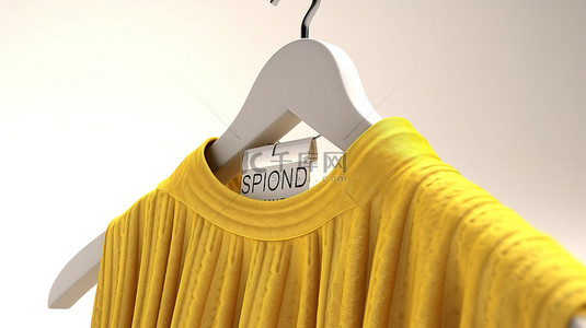 衣服吊牌背景图片_白色背景 3D 渲染下织物服装标签上的小尺寸标志
