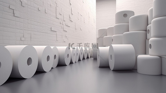 寿司包装盒样机背景图片_3d 渲染中白色卫生纸包装的背景