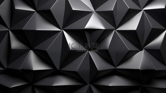 黑色菱形纹理背景图片_3D 墙采用黑色菱形设计，非常适合背景和壁纸
