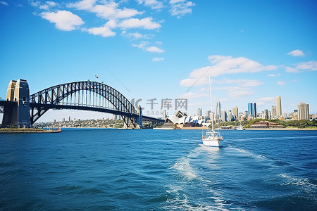 悉尼海港大桥背景图片_悉尼海港大桥 航行穿过新南威尔士州海港大桥