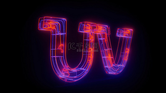 3d 渲染的霓虹字母拼出爱