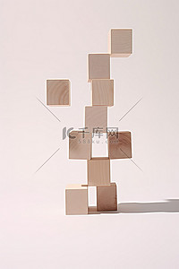 p 字母由木立方体制成