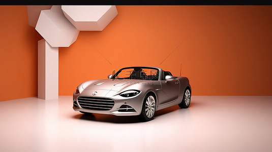 驾驶汽车背景图片_工作室背景 3D 渲染，以汽车模型为特色
