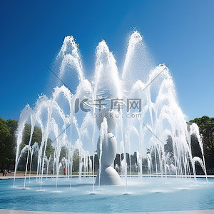 公园里背景图片_公园里的一个大喷泉