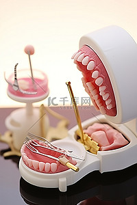 口腔护理背景图片_模型牙医套件牙齿牙齿套装带口腔护理