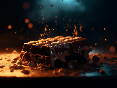 光影效果巧克力甜品美食摄影广告背景