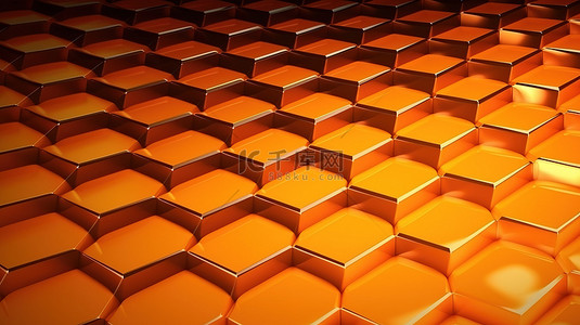 浅橙色背景背景图片_具有蜂窝图案和浅橙色色调 3D 产品展示的抽象几何平台