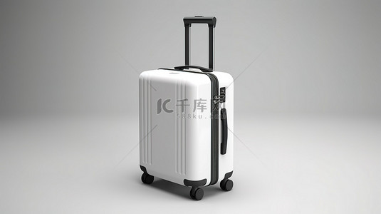 时尚旅行背景图片_时尚的白色行李箱3D模型