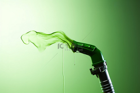 一个绿色的泵从气体喷嘴中喷出