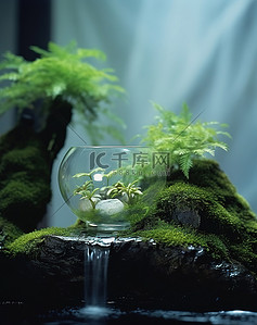 酒自然背景图片_池塘里的苔藓和植物