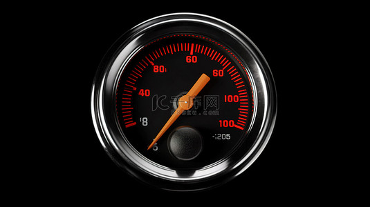 加油站标志背景图片_黑色背景的 3D 渲染，燃油仪表板仪表显示空罐