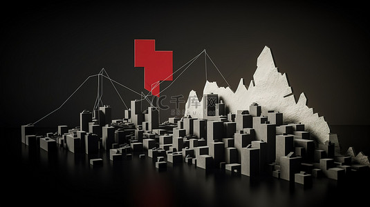 瑞士蓬勃发展的经济 3D 信息图表和社交媒体内容
