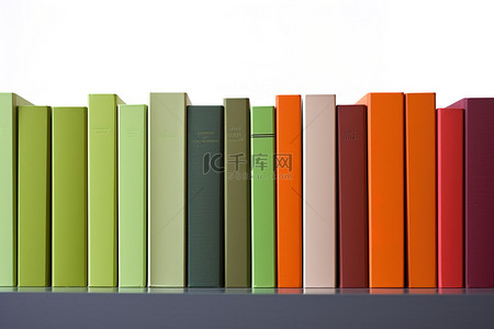 一排书背景图片_一排色彩鲜艳的书整齐地排成一排