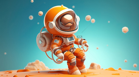 g国家公祭日背景图片_俏皮的太空探险家 3D 插图