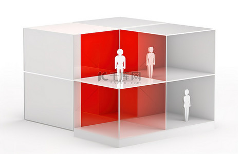 人和人站在方形立方体中PNG下载