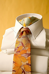 一堆最上面的衬衫和几条领带