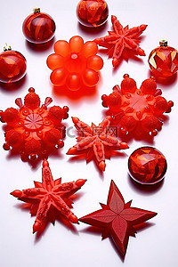 聚酮树脂背景图片_红色树脂圣诞饰品