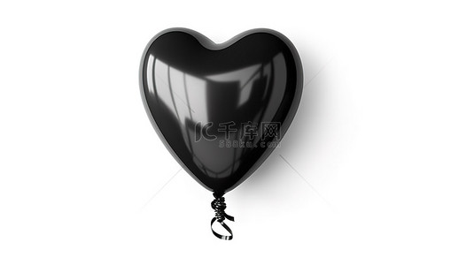 白色背景下形状像“宝贝”一词的黑色气球的 3D 插图