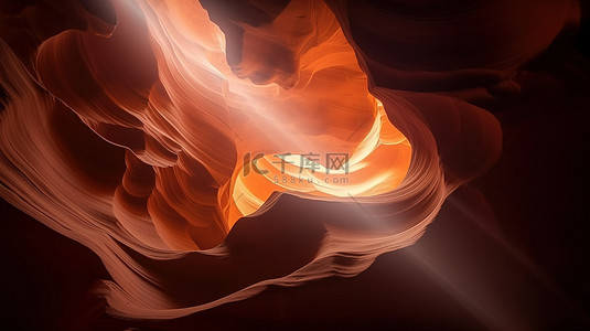 羚羊峡谷洞穴 3d 渲染中的天花板光束