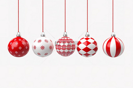 红色圆点背景图片_圣诞节红色和白色装饰品悬挂的小玩意 ttn_png