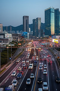 国际消费中心城市背景图片_高速公路 首尔 京都 韩国