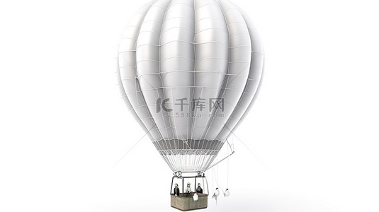 热气背景图片_3d 渲染中的孤立白色热气球