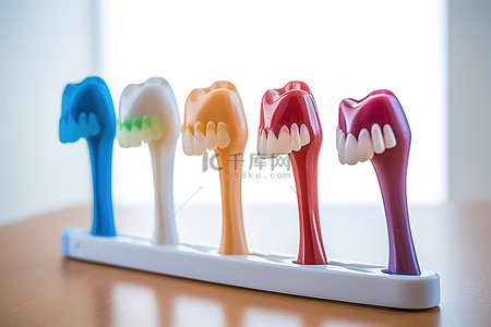 牙科诊所背景图片_牙科诊所的塑料牙刷模型