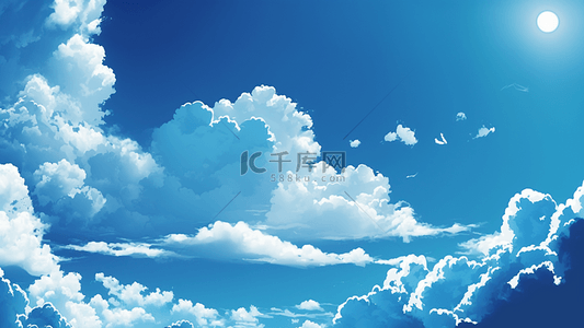 天气背景图背景图片_晴天蓝天天空白云背景图
