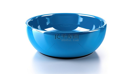 洗锅背景图片_以蓝色塑料洗脸盆为特色的孤立白色背景的 3D 渲染