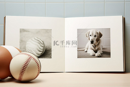篮球棒球和狗之间有一张照片