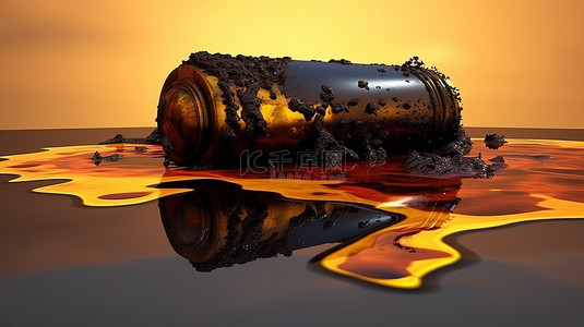 油污染的 3d 插图