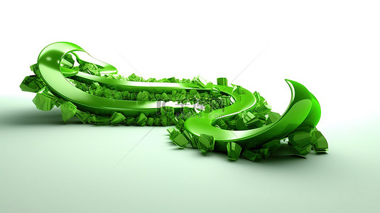 抽象绿色漩涡的 3D 插图为绿色环境铺平道路