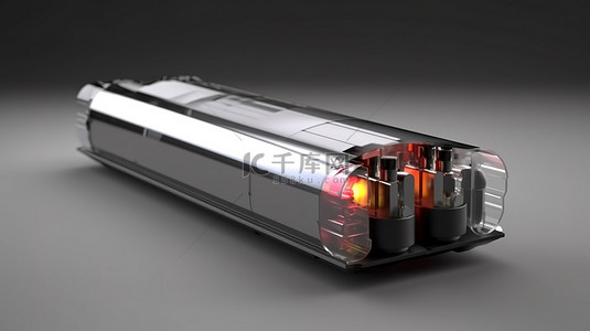 远距离电动汽车锂离子电池概念的 3D 渲染
