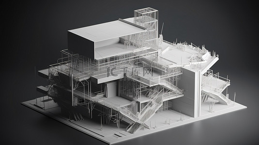 建筑奇迹背景图片_现代建筑奇迹的创新概念化 3D 模型