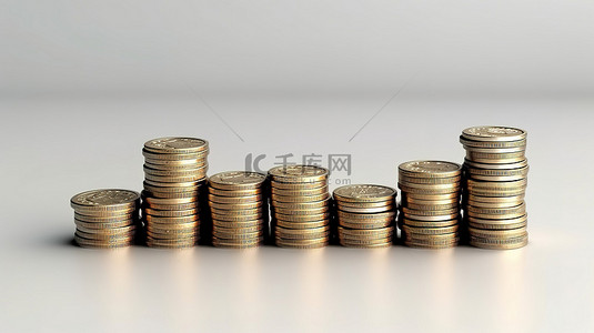 金融上升背景图片_上升的硬币金融增长和投资的视觉描述