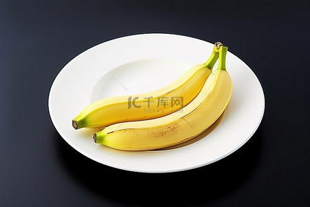 剥香蕉背景图片_香蕉放在盘子上