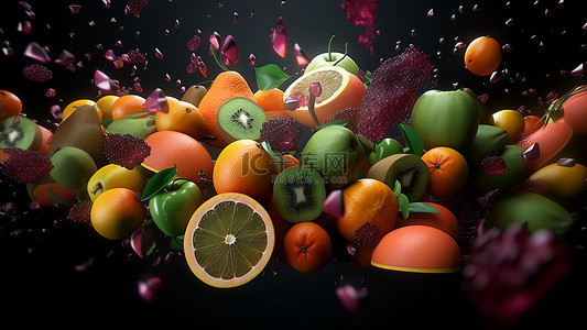 水果柚子背景图片_食物新鲜水果写实果汁