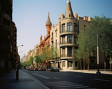 欧洲行背景图片_巴塞罗那街道的图片