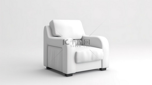 躺椅背景图片_白色背景上的独立躺椅沙发的高级 3D 渲染