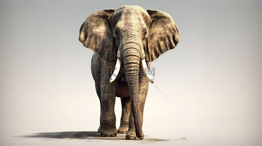 小象给树浇水背景图片_雄伟的亚洲大象的 3d 渲染