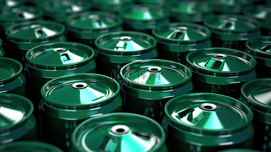 白色污染的背景图片_绿色涂漆钢罐中含有石化工业的燃料 3D 渲染插图