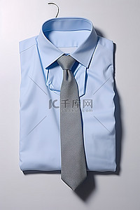 表面上的蓝色领带和衬衫